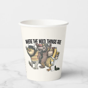 Vasos De Papel Personajes y logotipo de Donde los monstruos nos b