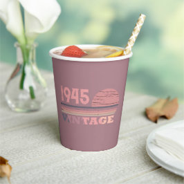 Vasos De Papel Personaliazed ochenta vintage fiesta de cumpleaños