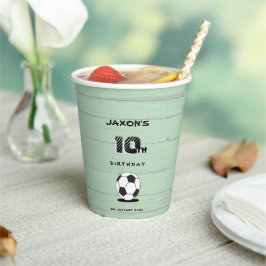 Vasos De Papel Personalised Name & Age Soccer Football