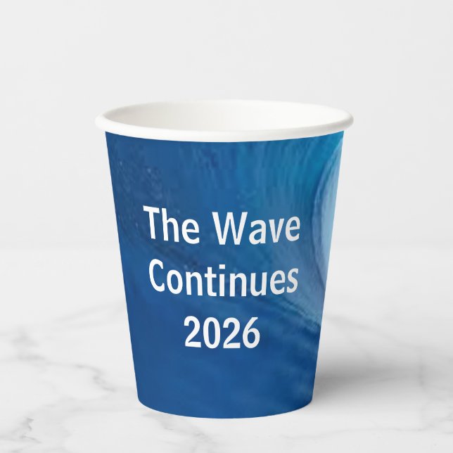 Vasos De Papel Personaliza Ola Azul Elecciones 2026 (Anverso)