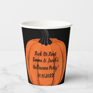 Vasos De Papel Personaliza tu calabaza de la fiesta de Halloween