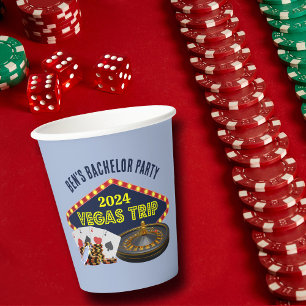 Vasos De Papel Personalizable Bachelor Party Las Vegas Trip Casin