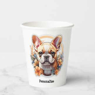 Vasos De Papel Personalizable Cute Frenchie