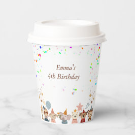 Vasos De Papel Personalizable de animales fiestas