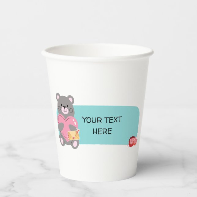 VASOS DE PAPEL PERSONALIZABLE DEL OSO (Anverso)