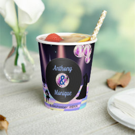 Vasos De Papel Personalizable Disco Boda