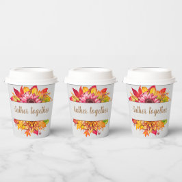 Vasos De Papel Personalizable Fall Leaves Bouquet