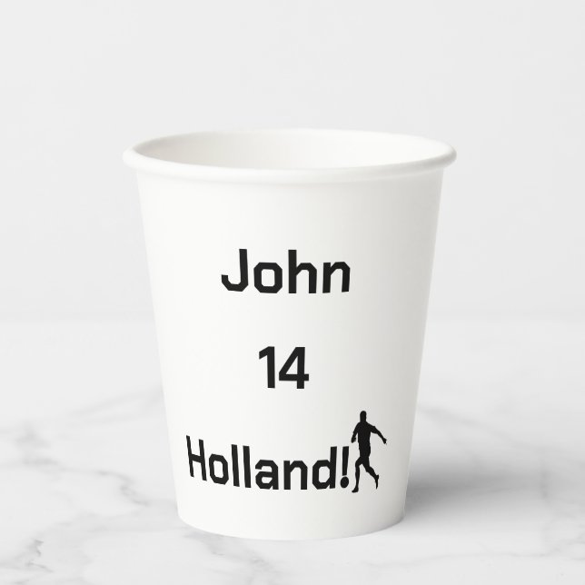 Vasos De Papel Personalizable holandés de fútbol (Anverso)