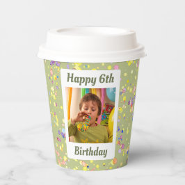 Vasos De Papel Personalizable Lime Cream Green Birthday Confetti