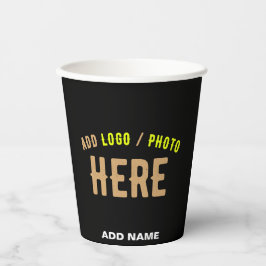 VASOS DE PAPEL PERSONALIZABLE MODERNO ESTILO NEGRO VERIFICADO MAR