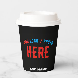 VASOS DE PAPEL PERSONALIZABLE MODERNO ESTILO NEGRO VERIFICADO MAR