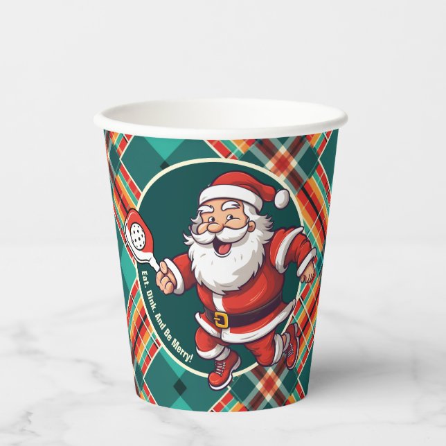 Vasos De Papel Personalizable 🎅 Navidades pickleball (Anverso)