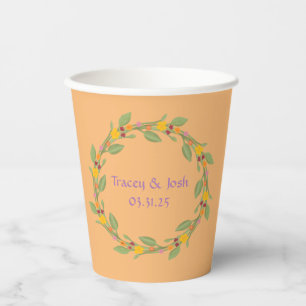 Vasos De Papel Personalizable Wreath Boda
