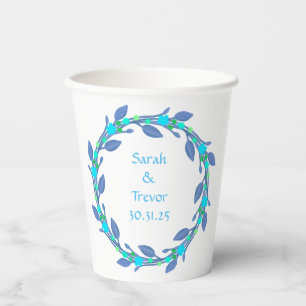 Vasos De Papel Personalizable Wreath Boda
