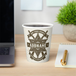 Vasos De Papel Personalización de la placa del alguacil del antig