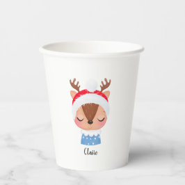Vasos De Papel Personalización de Navidades durmiendo cara de ren