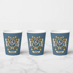 Vasos De Papel Personalizada la insignia azul de clan Armstrong