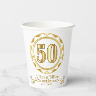 Vasos De Papel Personalizado 50º aniversario o cumpleaños, etc...