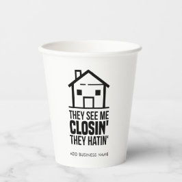 Vasos De Papel Personalizado Agente Inmobiliario Nombre comercial