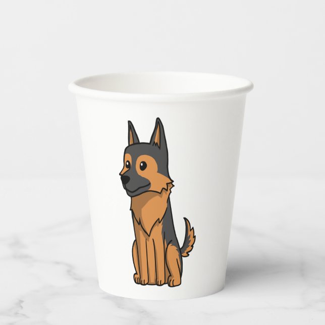 Vasos De Papel Personalizado alemán de Shepherd Cute (Anverso)