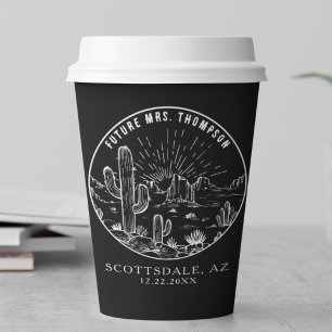 Vasos De Papel Personalizado Arizona Boda de Bridal Shower Coffee