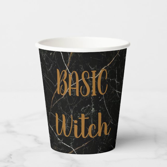 Vasos De Papel Personalizado BASIC WITCH Cat Funny Guay Aesthetic (Anverso)
