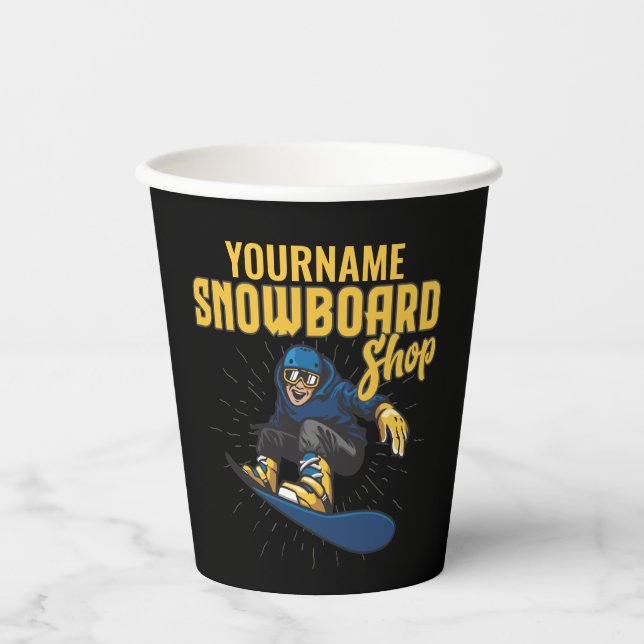 Vasos De Papel Personalizado Boarder Snowboarding Shop Big Air (Anverso)