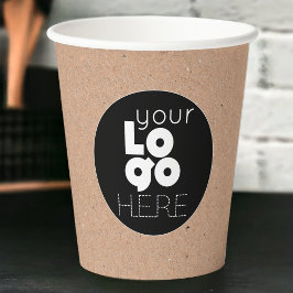Vasos De Papel Personalizado Business Logo Natural Kraft Paper Fi