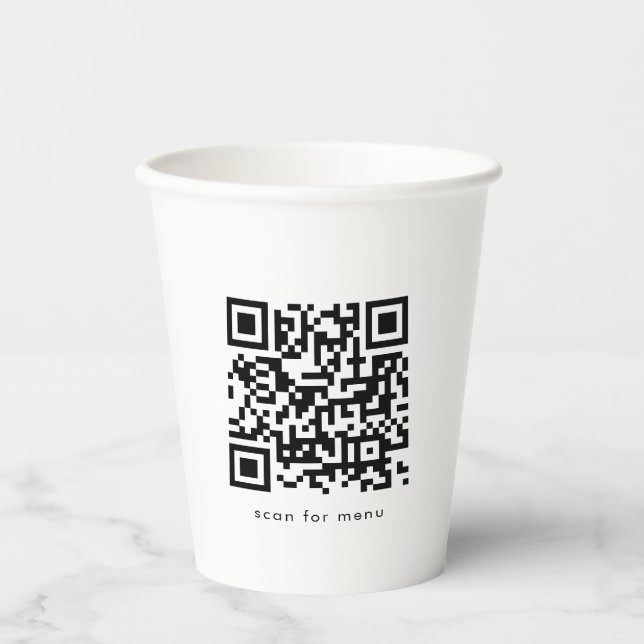 Vasos De Papel Personalizado Business QR Code Website Menú Profes (Anverso)