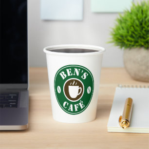 Vasos De Papel Personalizado café café frijoles logo papel bebi