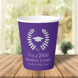 Vasos De Papel Personalizado clásico del partido de graduación pú