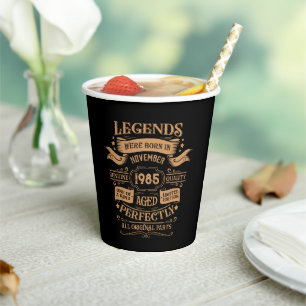 Vasos De Papel Personalizado cuarenta fiesta vintage de 40 años