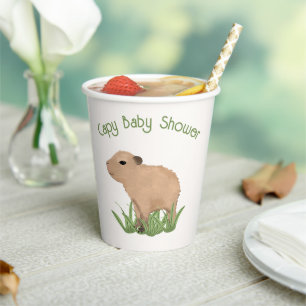 Vasos De Papel Personalizado Cute Capybara Pun Capy Baby Shower