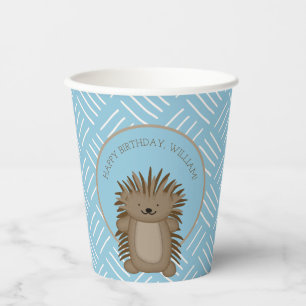 Vasos De Papel Personalizado Cute Porcupine Kids Fiesta de cumple