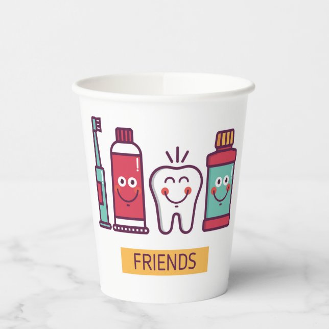 Vasos De Papel Personalizado de amigos de atención oral (Izquierda)