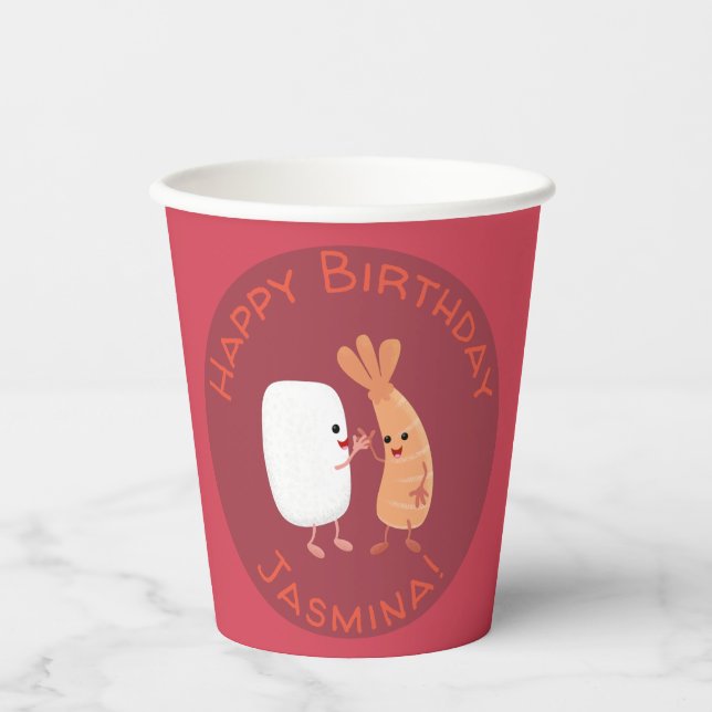 Vasos De Papel Personalizado de amigos de la pradera de arroz dul (Anverso)