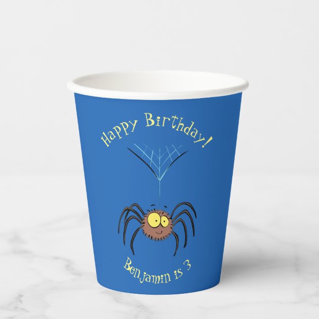 Vasos De Papel Personalizado de araña suave y adorable (Anverso)