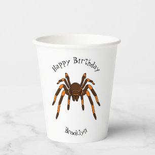 Vasos De Papel Personalizado de araña tarántula arenosa marrón y 