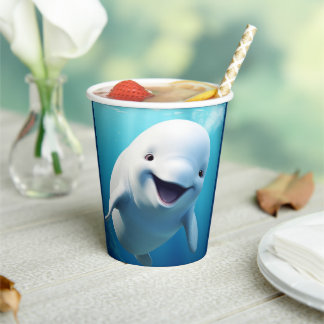 Vasos De Papel Personalizado de ballenas Beluga Océano Ártico ver
