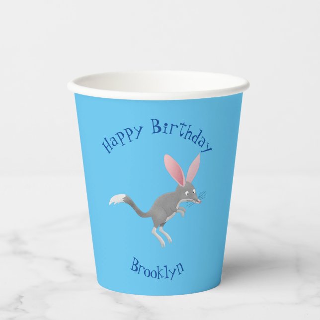 Vasos De Papel Personalizado de bilby australiano feliz (Anverso)