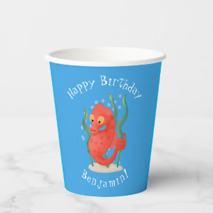 Vasos De Papel Personalizado de caballitos de mar de pepino