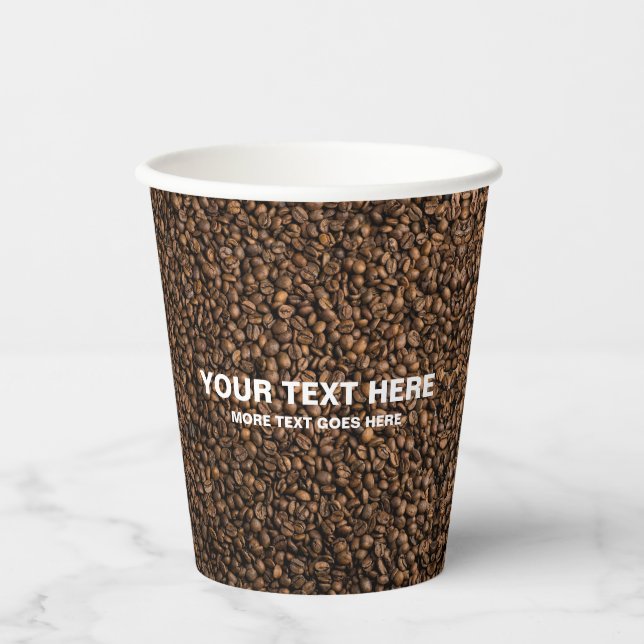Vasos De Papel Personalizado De Café Beans Logotipo Comercial Aqu (Anverso)