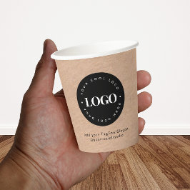 Vasos De Papel Personalizado de círculo redondo logotipo de la co