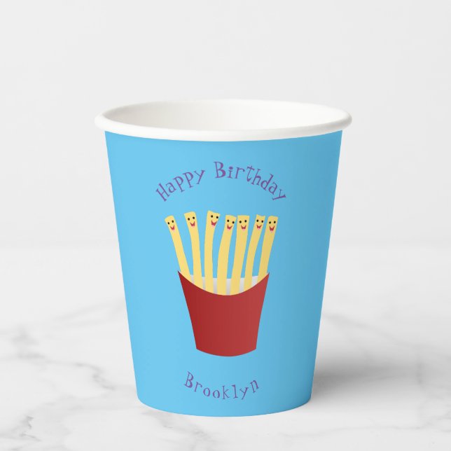Vasos De Papel Personalizado de comida rápida de papas fritas cut (Anverso)