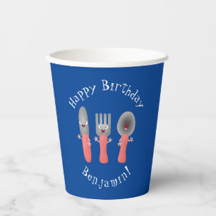 Vasos De Papel Personalizado de cubertería de bifurcación y cucha