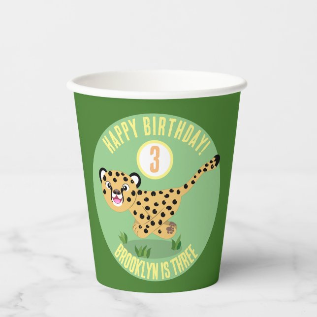 Vasos De Papel Personalizado de cumpleaños feliz y personalizada (Anverso)