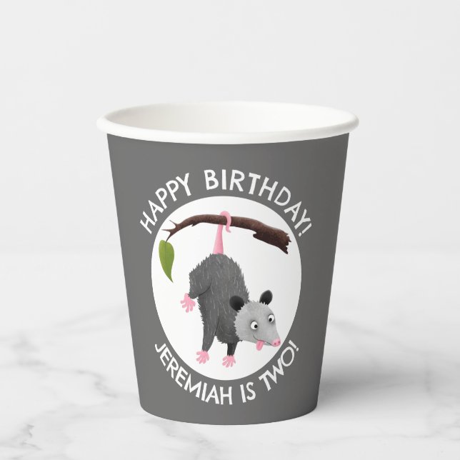 Vasos De Papel Personalizado de cumpleaños personalizado de oposs (Anverso)