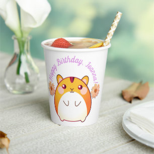 Vasos De Papel Personalizado de Cute Kawaii Hamster