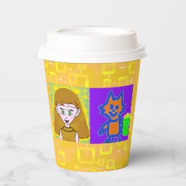 Vasos De Papel Personalizado de Cute Kitten