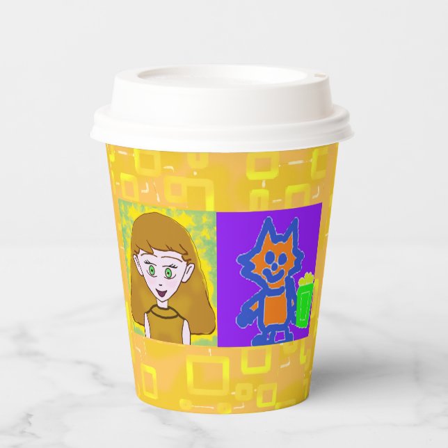 Vasos De Papel Personalizado de Cute Kitten (Anverso)